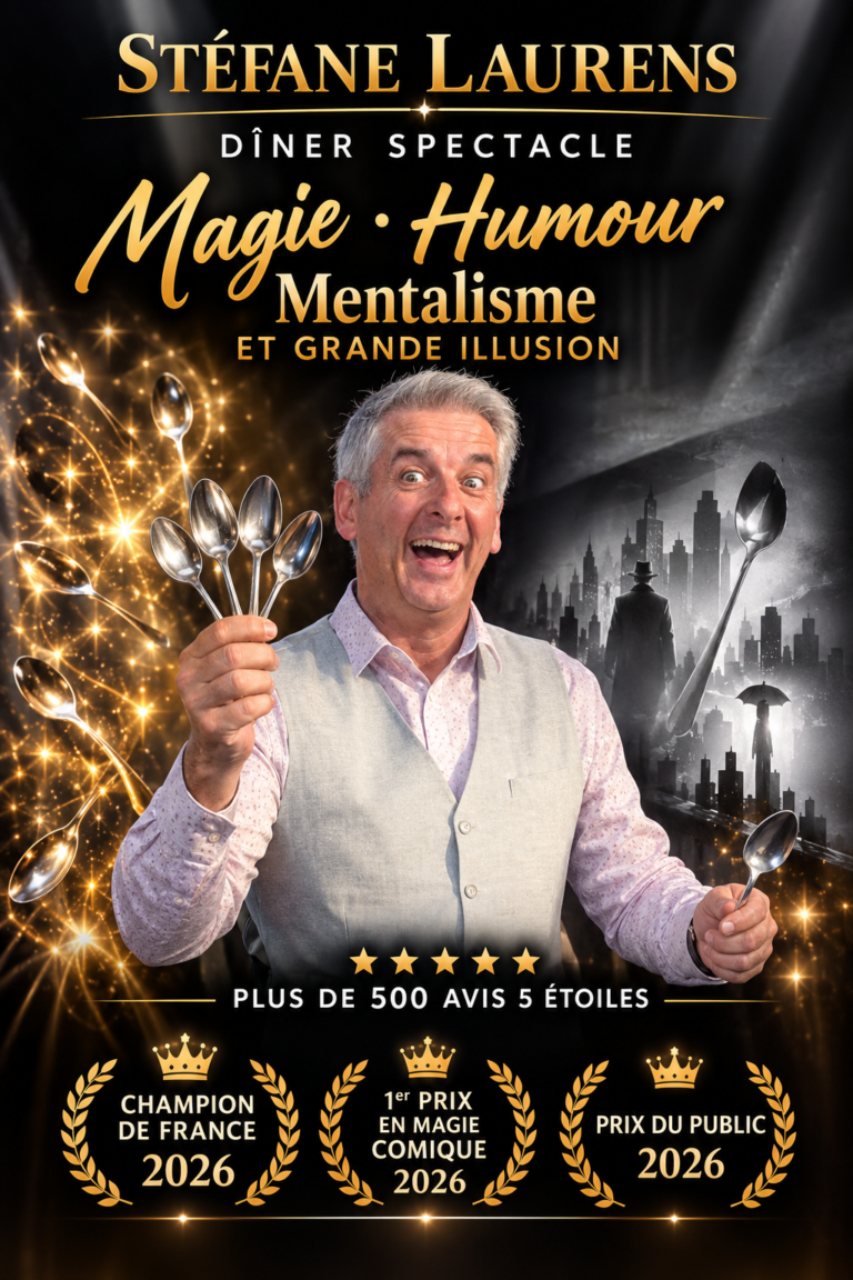 Stéfane Laurens , mentaliste avec des cuillère , diner spectacle e